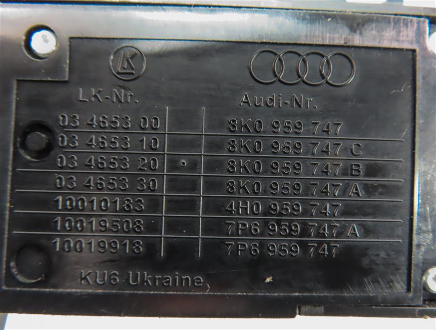 Thumbnail 7: 2012 AUDI S4 (B8 8K) FRONT LEFT DRIVER SEAT POSITION ADJUST SWITCH BUTTON