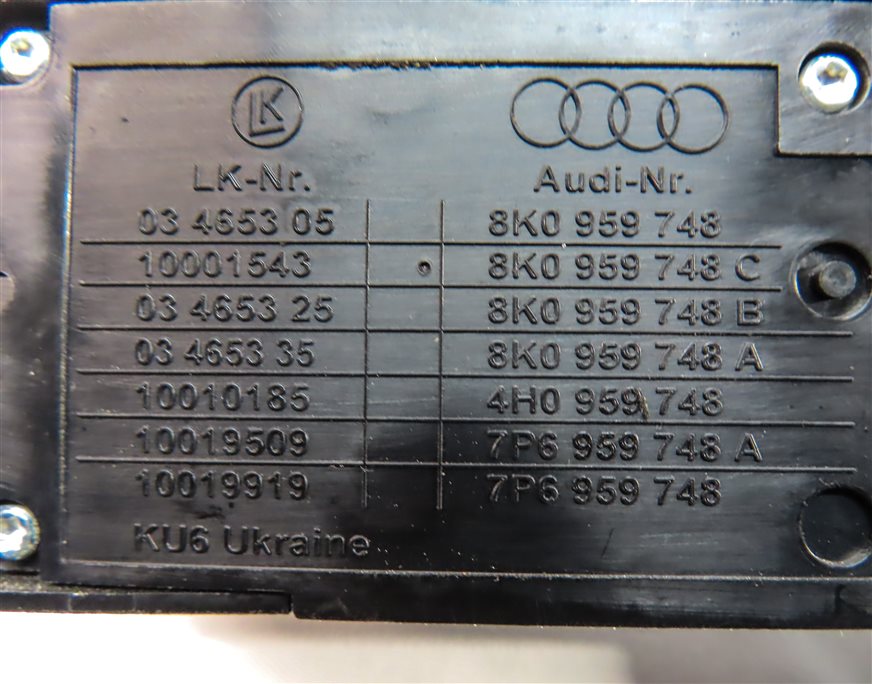 Thumbnail 6: 2012 AUDI S4 (B8 8K) FRONT RIGHT PASSENGER SEAT POSITION ADJUST SWITCH BUTTON