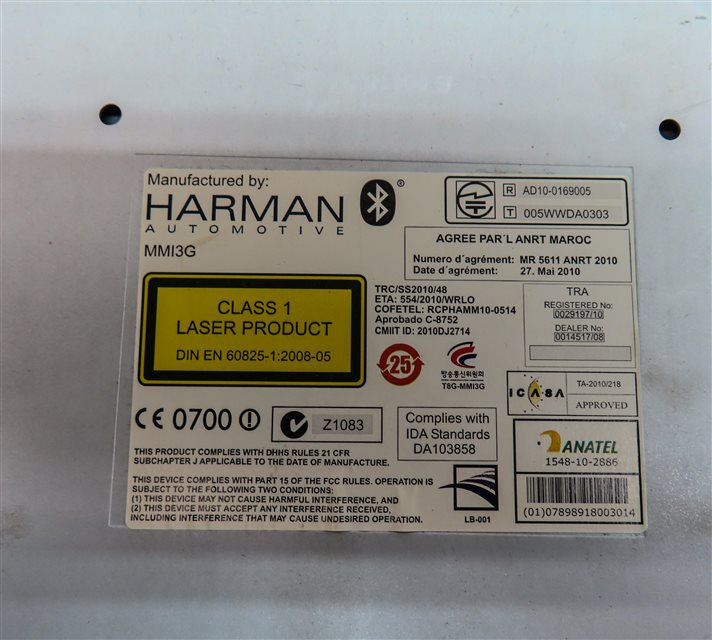 Thumbnail 5: 2012 AUDI S4 (B8 8K) FRONT RADIO CD SD MEDIA MMI HEAD CONTROL MODULE UNIT
