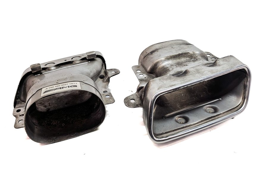Thumbnail 3: 13-19 MERCEDES GL GLS ML (X166) 4.6L REAR LEFT & RIGHT MUFFLER EXHAUST TIP SET 2