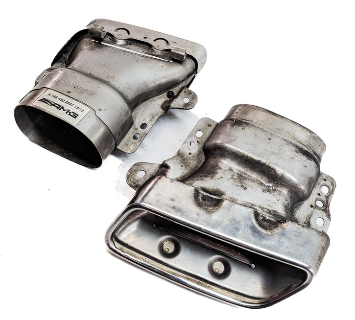 Thumbnail 4: 13-19 MERCEDES GL GLS ML (X166) 4.6L REAR LEFT & RIGHT MUFFLER EXHAUST TIP SET 2