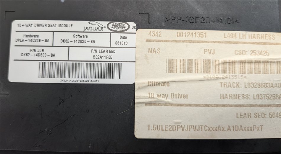 Thumbnail 8: 2014 RANGE ROVER SPORT (L494) FRONT LEFT DRIVER SEAT CONTROL MODULE