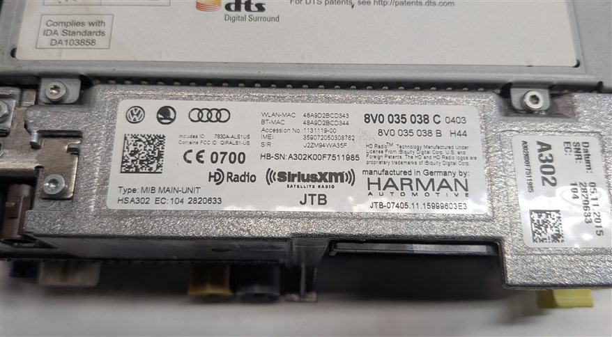 Thumbnail 8: 2016-2018 AUDI A3 (8V) RADIO STEREO SIM SD CD MMI MULTIMEDIA PLAYER (HARMAN)