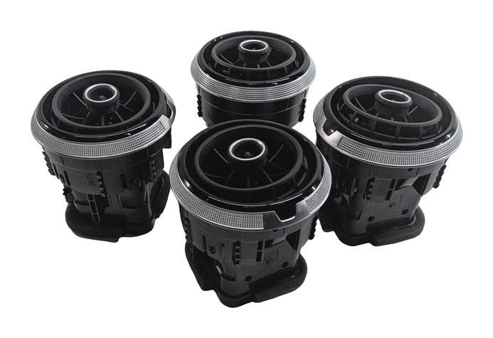 Thumbnail 2: 16 AUDI A3 E-TRON (8V) FRONT LEFT CENTER RIGHT DASH HEAT AIR AC HVAC VENT SET/4