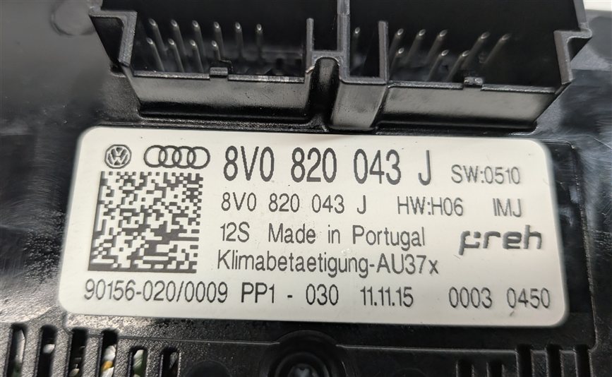 Thumbnail 8: 16-18 AUDI A3 E-TRON (8VF) FRONT HEATER A/C TEMPERATURE CLIMATE CONTROL PANEL