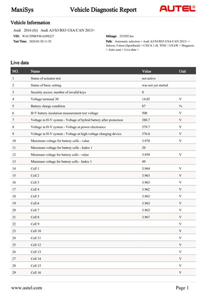 Thumbnail 11: 2016-2017 AUDI A3 E-TRON (8VF) HYBRID ELECTRIC BATTERY PACK ASSEMBLY