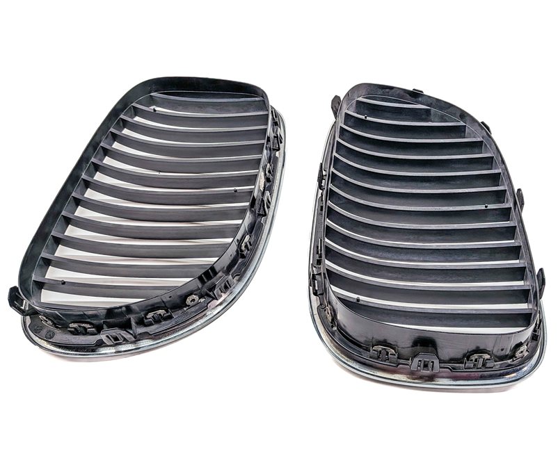 Thumbnail 5: 2009-2012 BMW 740i 750i 760i B7 (F01) FRONT LEFT & RIGHT UPPER HOOD GRILLE SET/2