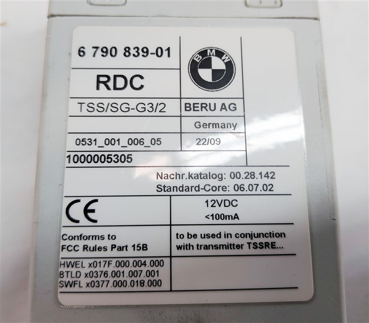 Thumbnail 5: 09-11 BMW 528i 535i 550i 740i 750i 760i (F01 F10) TPMS SENSOR RDC CONTROL MODULE