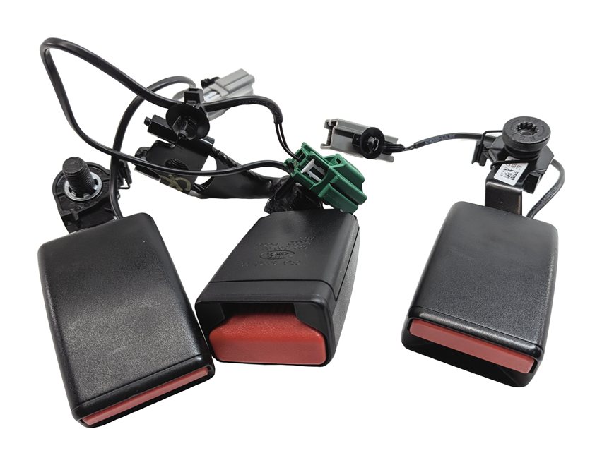 2015 ROVER SPORT (L494) REAR 2ND ROW LEFT CENTER RIGHT SEATBELT RECEIVER SET/3