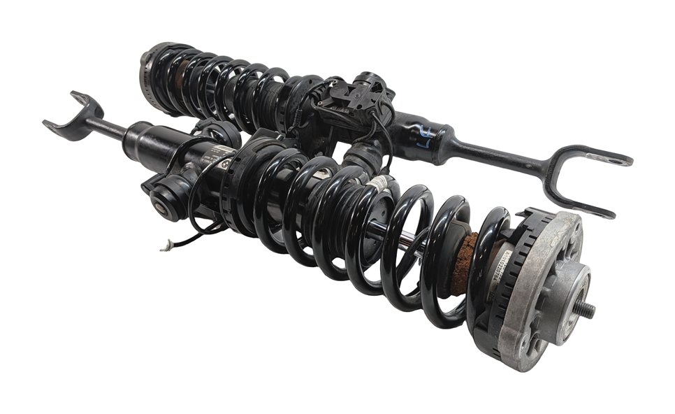 2011-2012 BMW ACTIVE HYBRID 7 (F04) RWD FRONT LEFT & RIGHT EDC SHOCK STRUT SET/2