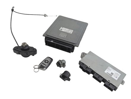 Thumbnail 1: 11-12 BMW ACTIVE HYBRID 7 4.4L N63 ENGINE DME CAS 4 IMMOBILIZER MODULE KEY SET