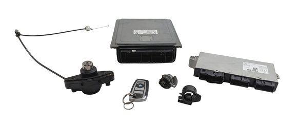 Thumbnail 2: 11-12 BMW ACTIVE HYBRID 7 4.4L N63 ENGINE DME CAS 4 IMMOBILIZER MODULE KEY SET