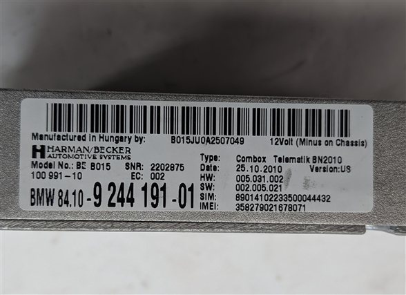 Thumbnail 10: 11-16 BMW 3 / 7 / X3 (F01 F25 F30) BLUETOOTH TELEMATICS COMBOX CONTROL MODULE