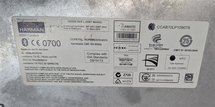 Thumbnail 9: 11-16 BMW 3 / 7 / X3 (F01 F25 F30) BLUETOOTH TELEMATICS COMBOX CONTROL MODULE