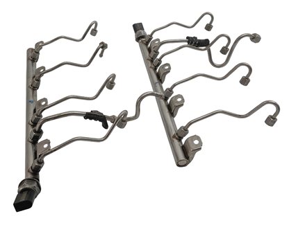 Thumbnail 4: 11 BMW 750LI F01 4.4L N63 HYBRID HIGH PRESSURE FUEL INJECTION RAIL SET w/ LINES