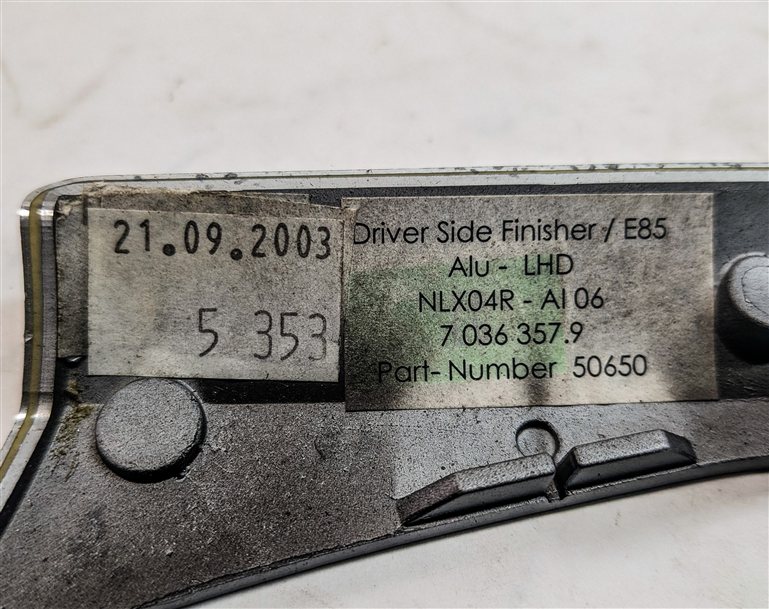 Thumbnail 8: 2004 BMW Z4 (E85) FRONT LEFT DRIVER DASH HEADLIGHT SWITCH TRIM BEZEL (Aluminum)