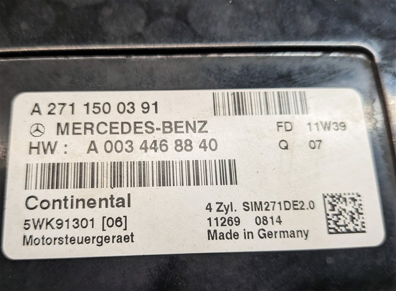Thumbnail 9: 2012-2015 MERCEDES C250 SLK250 (R172 W204) 1.8L TURBO M271 ENGINE CONTROL MODULE