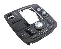 2014 AUDI A7 (C7 4G8) CENTER CONSOLE SHIFT TRIM w/ STEREO PHONE MMI NAVI CONTROL