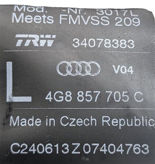 Thumbnail 14: 12-18 AUDI A7 S7 RS7 (C7) FRONT LEFT DRIVER SEATBELT SEAT BELT RETRACTOR (Black)