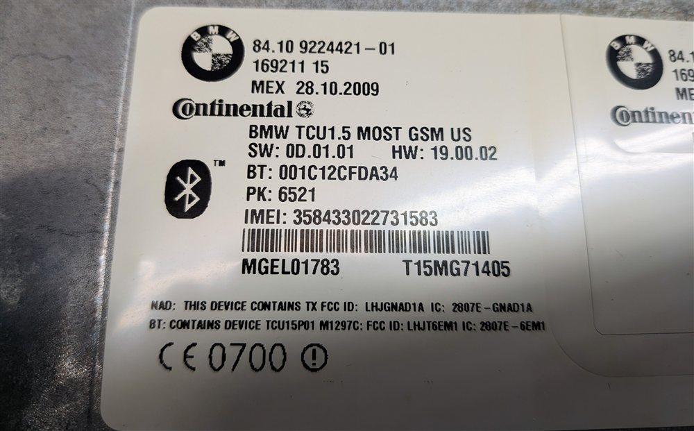 Thumbnail 9: 08-16 BMW 535i 750i 760i X5 X6 Z4 (E60 F01 E70 E71 E89) BLUETOOTH COMBOX MODULE