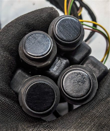 Thumbnail 4: 12 BMW 750LI F01 REAR PARK ASSIST PDC DISTANCE CONTROL WIRE SENSOR SET/4 (Black)