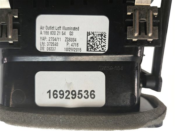 Thumbnail 8: 2016 MERCEDES GL450 (X166) FRONT LEFT DRIVER DASH HEAT AIR AC HVAC VENT (Black)