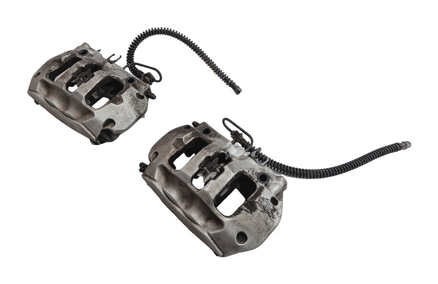 Thumbnail 3: 11-18 PORSCHE CAYENNE (958) REAR LEFT & RIGHT BRAKE CALIPER SET (SILVER BREMBO)