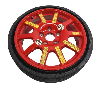 Thumbnail 2: 20123-2018 PORSCHE CAYENNE (958) 18x6.5 ALUMINUM ALLOY WHEEL SPARE TIRE (RED)