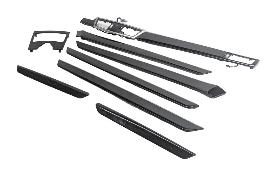 2011 MERCEDES E350 W212 INTERIOR FRONT DASH CENTER CONSOLE DOOR TRIM SET/8 (ASH)