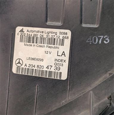 Thumbnail 10: 12-15 MERCEDES C250 C300 C350 C63 (C204 W204) LEFT DRIVER XENON HEADLIGHT LAMP
