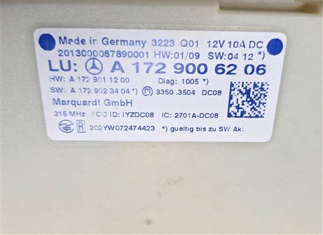 Thumbnail 6: 2014 MERCEDES C350 (W204) 3.5L (276.957) KEYLESS GO CONTROL MODULE