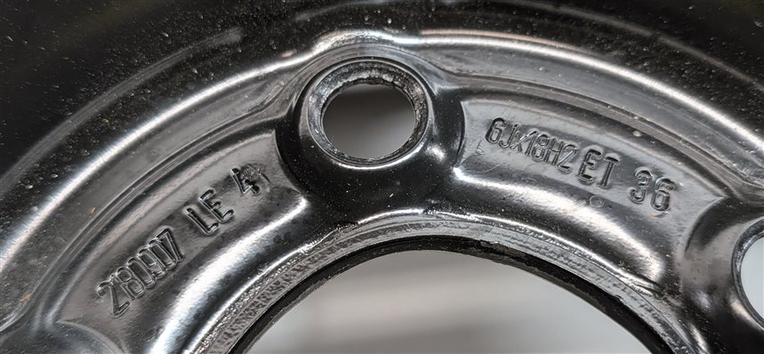 Thumbnail 5: 2009-2017 AUDI Q5 (B8 8R) 18x6 COLLAPSIBLE SPARE TIRE WHEEL RIM