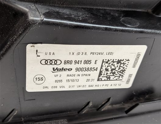 Thumbnail 7: 2013-2017 AUDI Q5 SQ5 (B8 8R) LEFT DRIVER XENON HID HEADLIGHT LAMP (NON AFS)