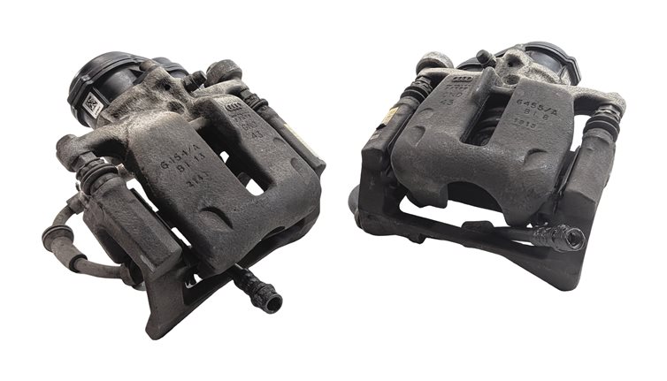 Thumbnail 2: 13-17 AUDI Q5 (B8 8R) REAR LEFT RIGHT BRAKE CALIPER ACTUATOR SET (12.99" ROTOR)