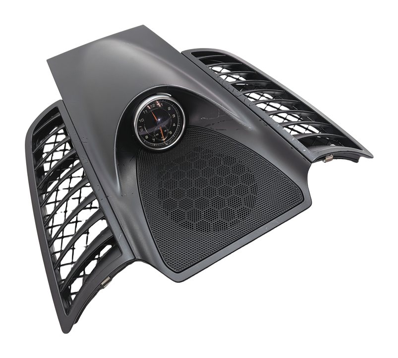 2014 PORSCHE CAYENNE (958) FRONT CENTER DASH SPEAKER GRILLE w/ CLOCK (Black)