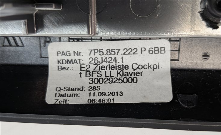 Thumbnail 9: 2014 PORSCHE CAYENNE (958) INTERIOR FRONT DASH DOOR TRIM SET/6 (Piano Black)