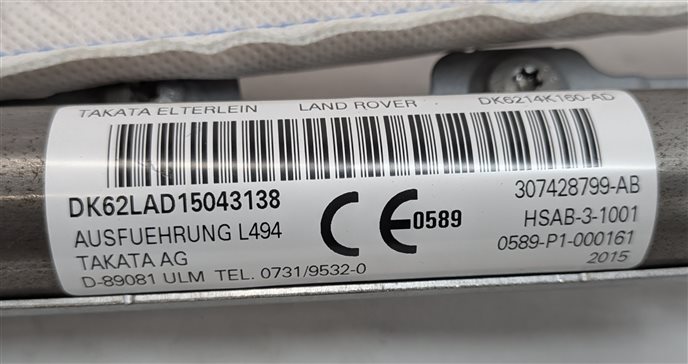 Thumbnail 5: 2014-2020 RANGE ROVER SPORT (L494) LEFT DRIVER ROOF SIDE CURTAIN AIRBAG AIR BAG