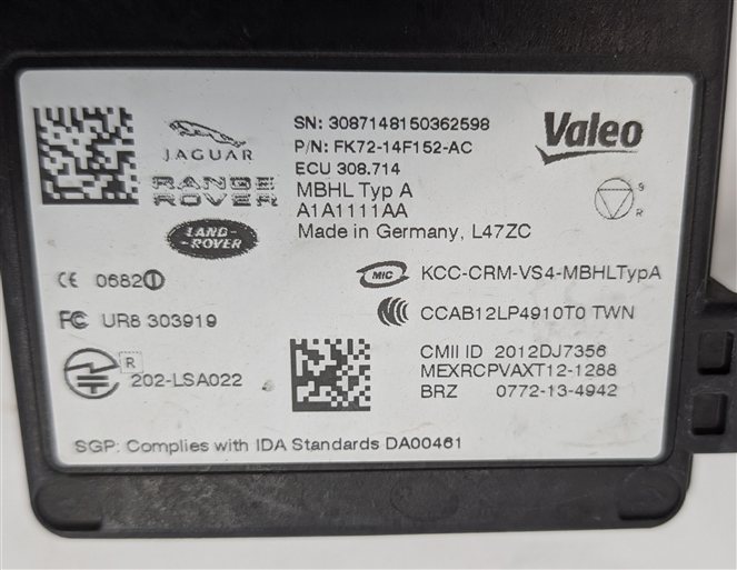 Thumbnail 6: 15-17 RANGE ROVER SPORT EVOQUE (L494 L538) REAR BLIND SPOT RADAR SENSOR MODULE
