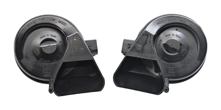 Thumbnail 2: 2007-2015 AUDI Q7 R8 (4L 4S) HIGH & LOW TONE NOTE SIGNAL SAFETY HORN SET-2