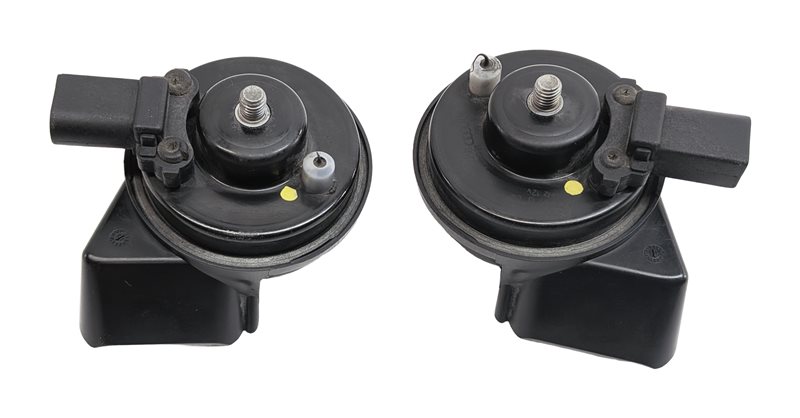 Thumbnail 5: 2007-2015 AUDI Q7 R8 (4L 4S) HIGH & LOW TONE NOTE SIGNAL SAFETY HORN SET-2