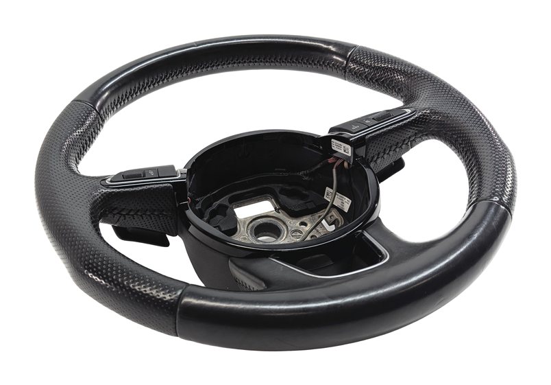 Thumbnail 3: 12-15 AUDI Q7 (4L) 3 SPOKE S-LINE STEERING WHEEL w/ SWITCHES & PADDLES (Black)