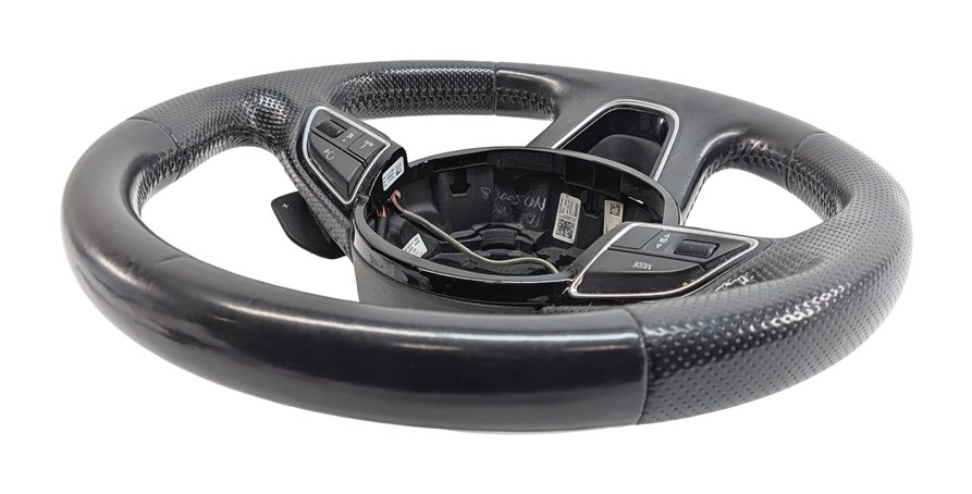 Thumbnail 4: 12-15 AUDI Q7 (4L) 3 SPOKE S-LINE STEERING WHEEL w/ SWITCHES & PADDLES (Black)