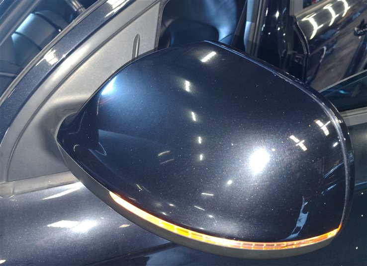 Thumbnail 2: 2013-2015 AUDI Q7 (4L) LEFT DRIVER P-FOLD BLIND SPOT DOOR MIRROR (Black)