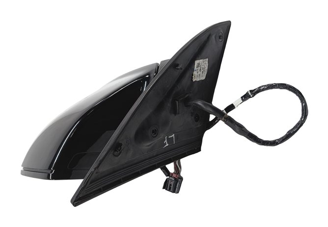 Thumbnail 3: 2013-2015 AUDI Q7 (4L) LEFT DRIVER P-FOLD BLIND SPOT DOOR MIRROR (Black)