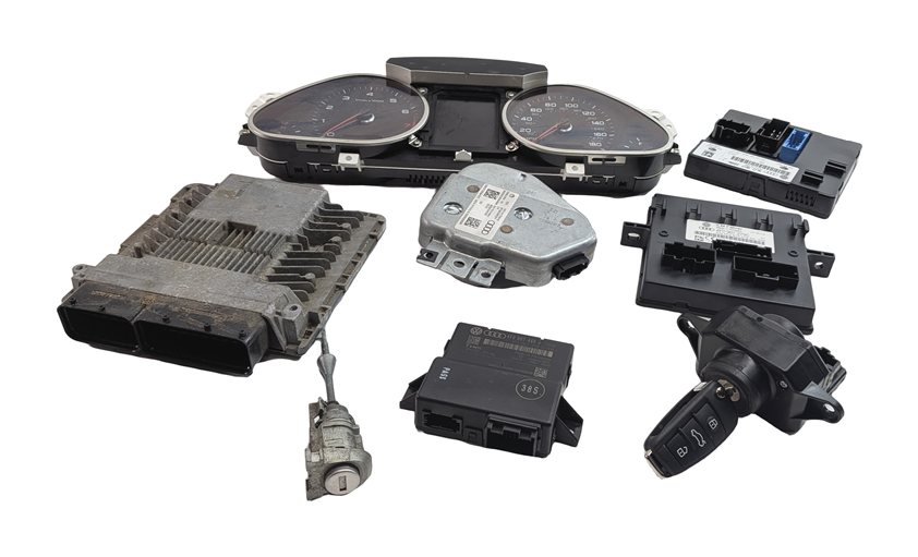 Thumbnail 3: 13-15 AUDI Q7 4L 3.0L SUPER (CTWA) SPEEDOMETER IMMOBILIZER CONTROL MODULE SET/10