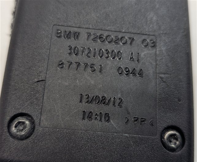 Thumbnail 5: 11-18 BMW X3 X4 (F25 F26) FRONT LEFT DRIVER or RIGHT PASSENGER SEATBELT RECEIVER