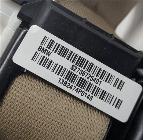 Thumbnail 4: 2011-2018 BMW X3 X4 (F25 F26) FRONT RIGHT PASSENGER SEATBELT RETRACTOR (BEIGE)