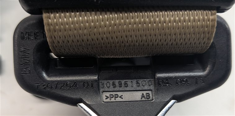 Thumbnail 5: 2011-2018 BMW X3 X4 (F25 F26) FRONT RIGHT PASSENGER SEATBELT RETRACTOR (BEIGE)