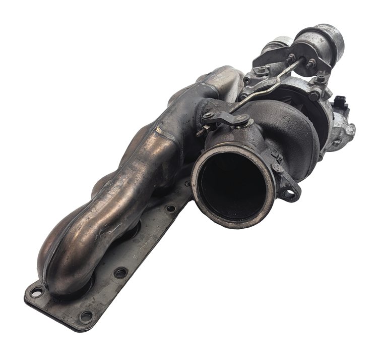 11-17 BMW X3 (F25) 3.0T 3.0L N55 ENGINE TURBO TURBOCHARGER w/ EXHAUST MANIFOLD
