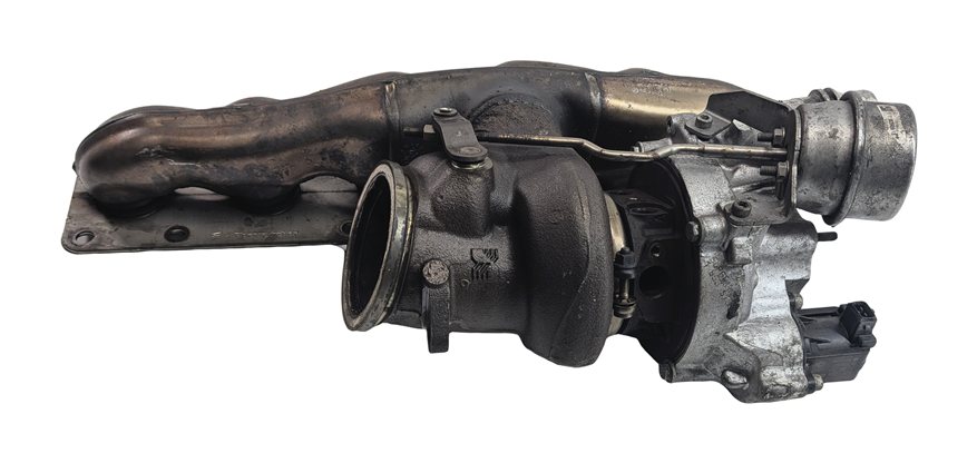 Thumbnail 2: 11-17 BMW X3 (F25) 3.0T 3.0L N55 ENGINE TURBO TURBOCHARGER w/ EXHAUST MANIFOLD